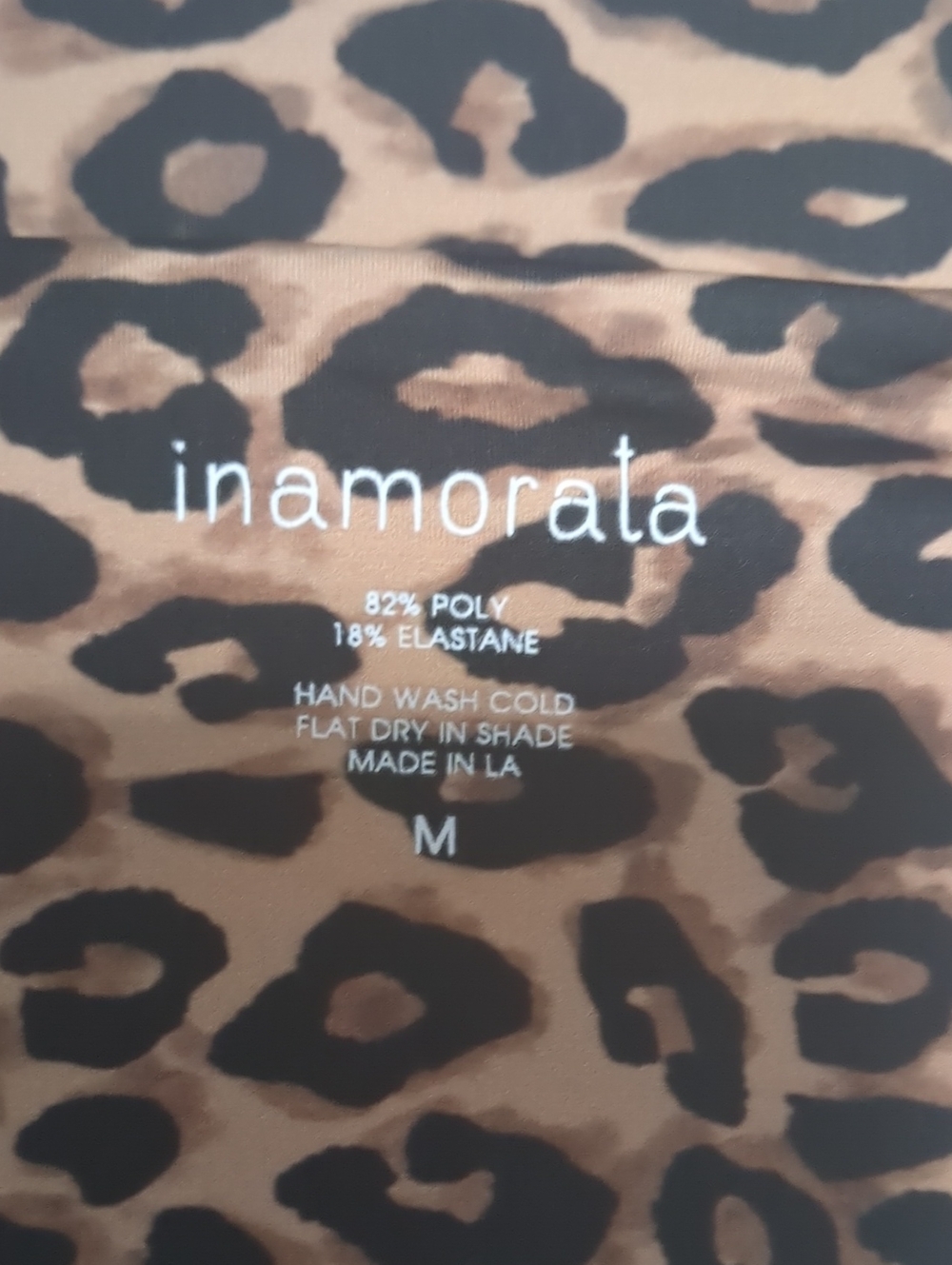 iNAMORATA Leopard Print Swim Top - Brown & Black